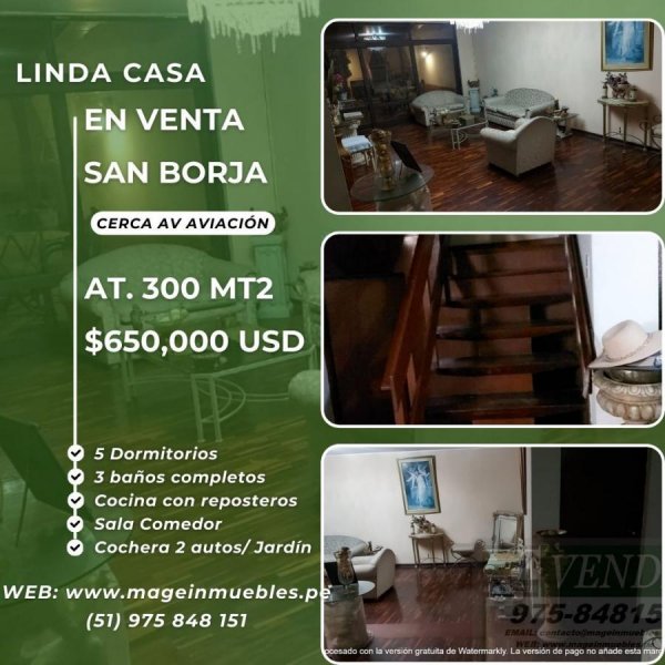 Casa en Venta en  San Borja, Lima