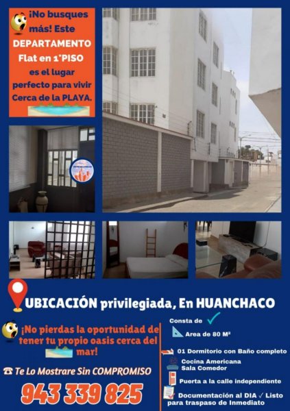 DEPARTAMENTO Flat en 1°PISO EN HUANCHACO