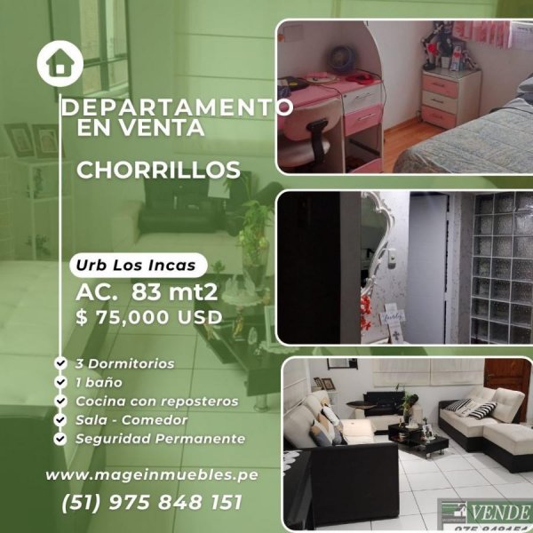 Foto Departamento en Venta en CHORRILLOS, Lima, Lima - U$D 75.000 - DEV37791 - BienesOnLine