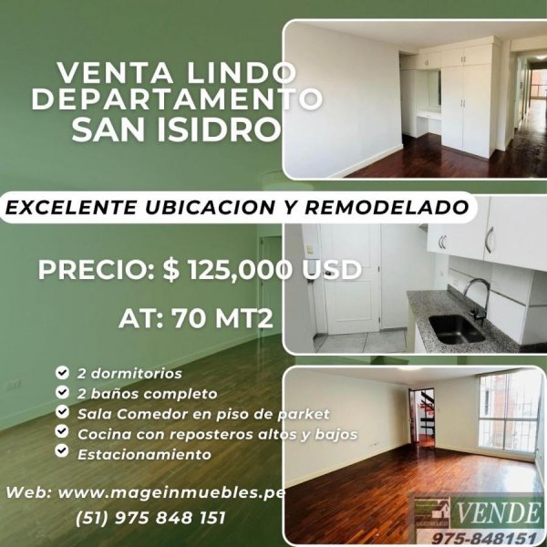 Foto Departamento en Venta en SAN ISIDRO, Lima, Lima - U$D 125.000 - DEV40193 - BienesOnLine