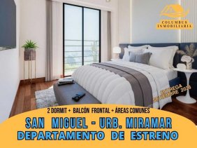 San Miguel MIRAMAR - Dpto de 2 dormitorios + Balcón Frontal + Áreas Comunes