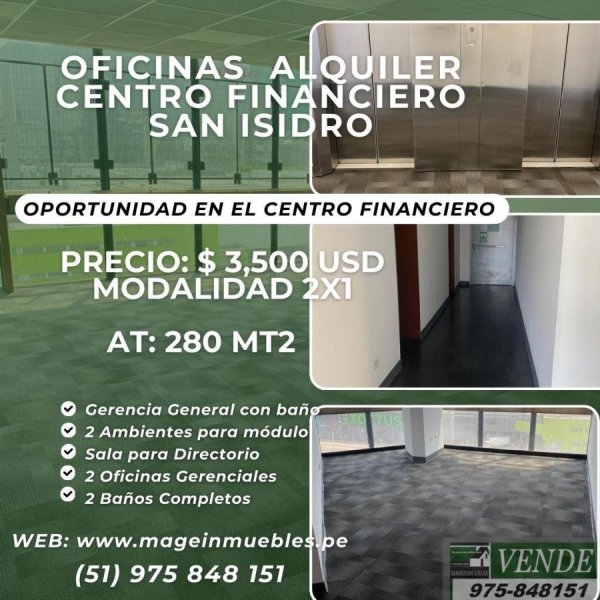 Oficina en Alquiler en SAN ISIDRO San Isidro, Lima