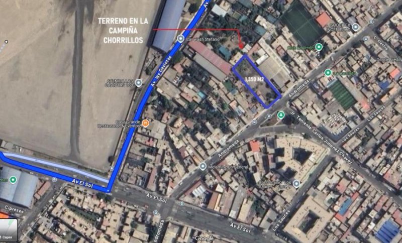 Venta terreno 1349 m2 La Campiña Chorrillos LIMA
