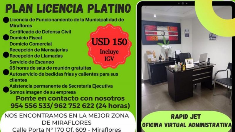 Oficina en Alquiler en Miraflores Lima, Lima
