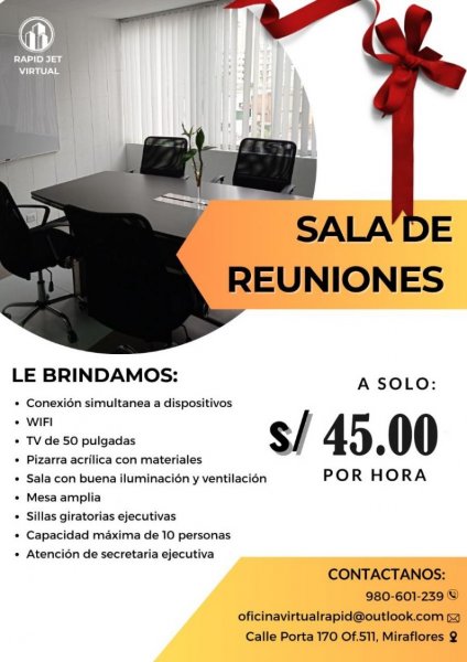 Oficina en Alquiler en Miraflores Miraflores, Lima