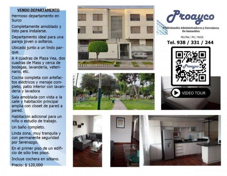 Departamento en Venta en Santiago de Suco Santiago De Surco, Lima