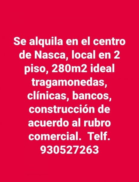 Local en Alquiler en Nasca Nazca, Nazca