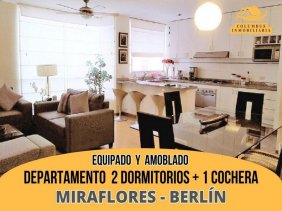 Miraflores BERLIN - Dpto de 2 Dorm + 1 Cochera (Amoblado y Equipado)