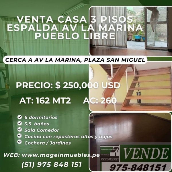 Casa en Venta en PUEBLO LIBRE Lima, Lima