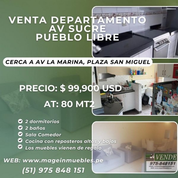 Departamento en Venta en PUEBLO LIBRE Lima, Lima