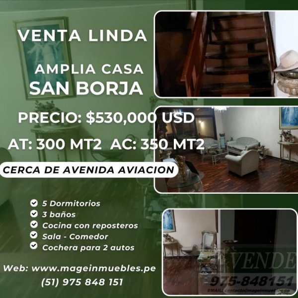 Casa en Venta en  San Borja, Lima