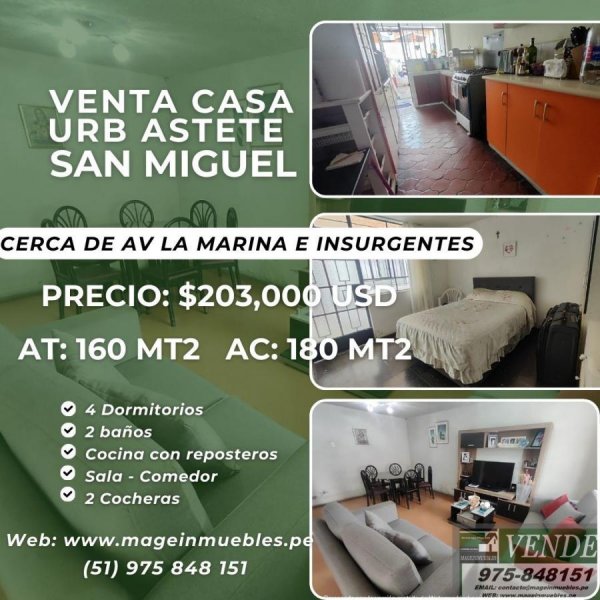 Casa en Venta en SAN MIGUEL San Miguel, Lima