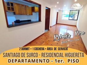 Surco VALLES DEL SUR - Dpto Primer Piso de 2 Dorm + 1 Cochera (Listo para vivir)