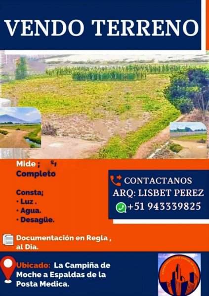 VENDE TERRENO 4800m2 COMPLETO EN LA CAMPIÑA DE MOCHE