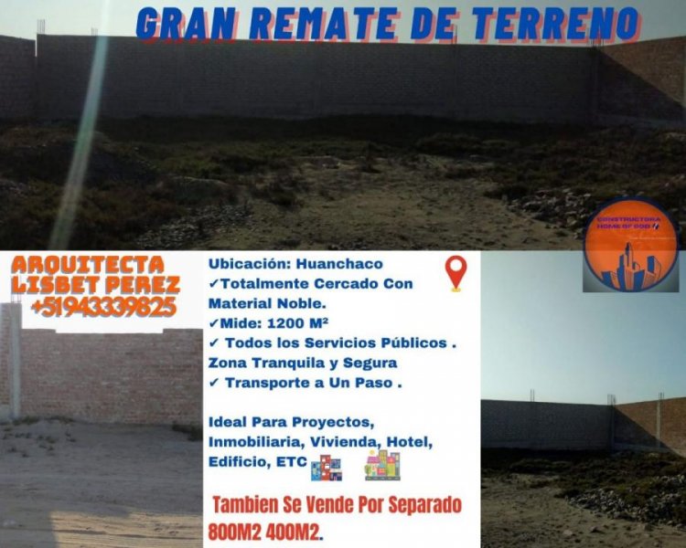 VENDO AMPLIO TERRENO CERCADO EN HUANCHACO DE 1200M2